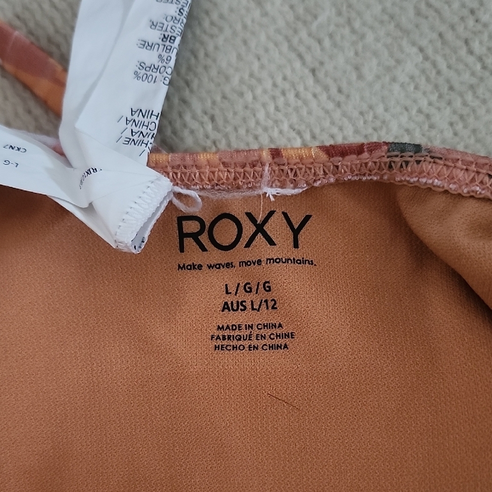Roxy Orange and Green One-Piece Swimsuit - Picture 5 of 5